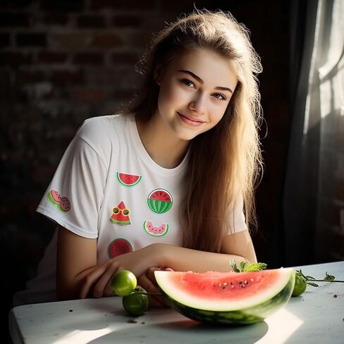 12Pcs Watermelon Iron on Patches, Sweet Fruit Iron on Watermelon Embroidered Patches for Hats Backpacks Socks Shirt Jackets DIY Decoration in Saudi Arabia