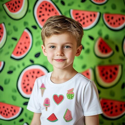 12Pcs Watermelon Iron on Patches, Sweet Fruit Iron on Watermelon Embroidered Patches for Hats Backpacks Socks Shirt Jackets DIY Decoration in Saudi Arabia
