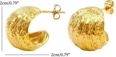 Twisted Wire 18K Gold Plated Hoop Earrings for Women, Trendy Stud Earrings Vintage Chic Casual Elegant Statement Lightweight Earrings in Saudi Arabia