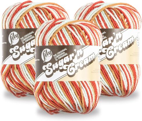 Lily Super Size Ombre Sunrise Ombre Yarn - 3 Pack of 85g/3oz - 100% Cotton - #4 Worsted (Medium) - 143 Yards - Knitting/Crochet in Saudi Arabia