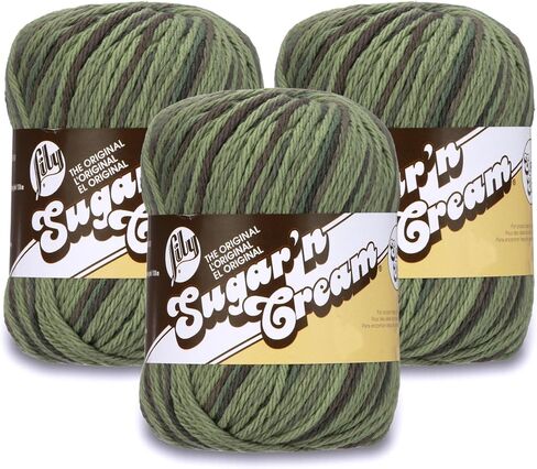 Lily Super Size Ombre Sunrise Ombre Yarn - 3 Pack of 85g/3oz - 100% Cotton - #4 Worsted (Medium) - 143 Yards - Knitting/Crochet in Saudi Arabia
