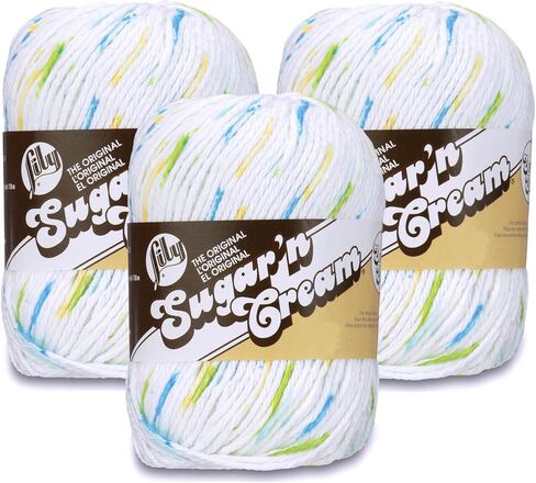 Lily Super Size Ombre Sunrise Ombre Yarn - 3 Pack of 85g/3oz - 100% Cotton - #4 Worsted (Medium) - 143 Yards - Knitting/Crochet in Saudi Arabia