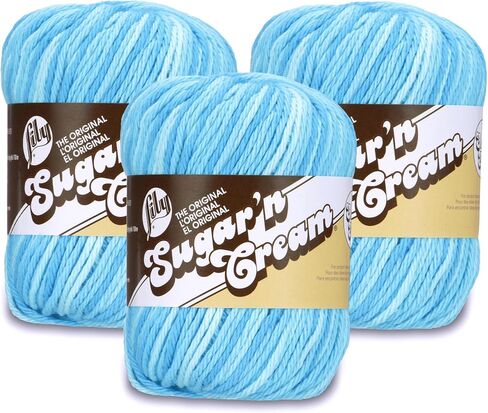 Lily Super Size Ombre Sunrise Ombre Yarn - 3 Pack of 85g/3oz - 100% Cotton - #4 Worsted (Medium) - 143 Yards - Knitting/Crochet in Saudi Arabia