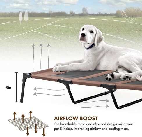 GrandTies Cooling Elevated Dog Bed with Canopy – XL Portable Pet Cot for Outdoor & Indoor Use – Waterproof Removable Shade, Breathable Mesh, Slip-Resistant Feet, Easy Assembly – Blue Berry in Saudi Arabia