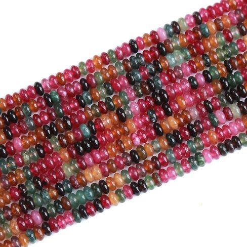 150pcs 2x4mm طبيعية التورمالين رونديل حبات abacus حجر الحجر حوزة فضفاضة الفاصل حبات الحجر in Kuwait