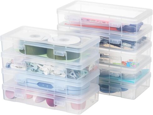 9 Pack Plastic Storage Containers Clear Arts & Crafts Storage Boxes & Organizers Stackable Containers With Lids For Organizin (Set 1) in Kuwait