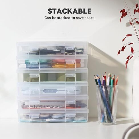 9 Pack Plastic Storage Containers Clear Arts & Crafts Storage Boxes & Organizers Stackable Containers With Lids For Organizin (Set 1) in Kuwait