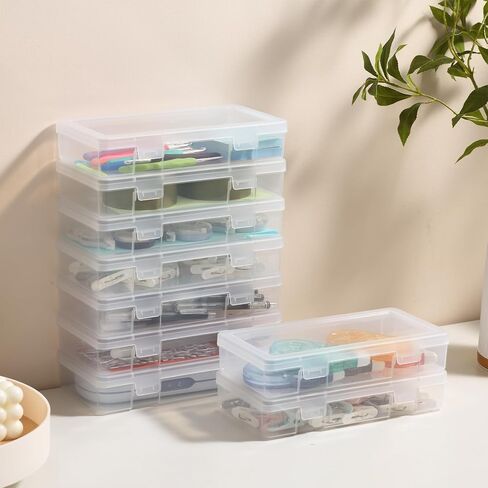 9 Pack Plastic Storage Containers Clear Arts & Crafts Storage Boxes & Organizers Stackable Containers With Lids For Organizin (Set 1) in Kuwait
