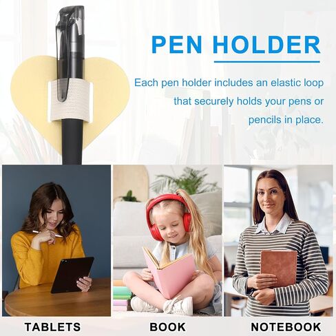uxcell 4 Pcs Heart Pen Loop Holder for Notebook, Self Adhesive Pen Holder PU Leather Pencil Elastic Loop Designed for Tablet, Journals Clipboards, Notebooks, Journals, Calendars (Purple) in Saudi Arabia