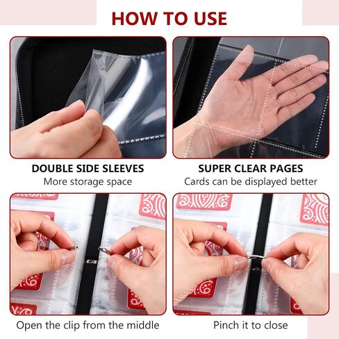 Marspark 900 Sheets Card Collection Binder, Trading Card Binder, Pockets Trading Album, Pockets Sleeves, Case Holder, Folder for TCG Sports Baseball Football Anime in Saudi Arabia