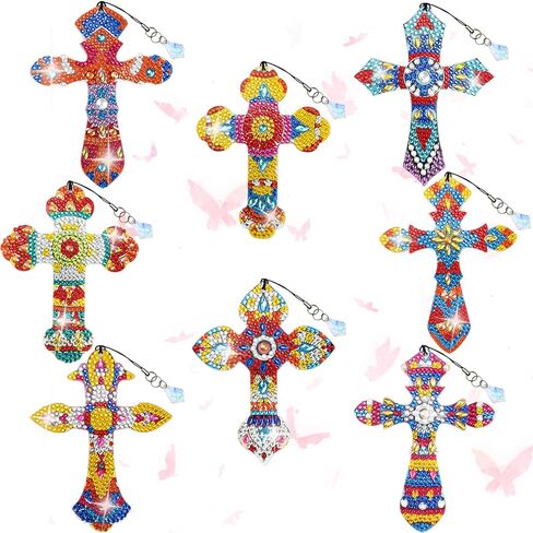 8 Pcs Diamond Painting Bookmark, Diamond Art Kit for Adults, DIY Book Makers for Book Lovers, Diamond Dot Beginner, Small Diamond Art Kit, Paint by Art Crafts Gift for Women Girls (Butterfly) in Kuwait