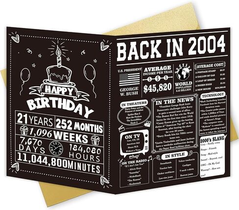 Cool 21st Birthday Decorations for Him Her, Happy 21 Birthday Card for Women Men, Funny 21 Year Old Bday Gifts for Daughter Son in Saudi Arabia