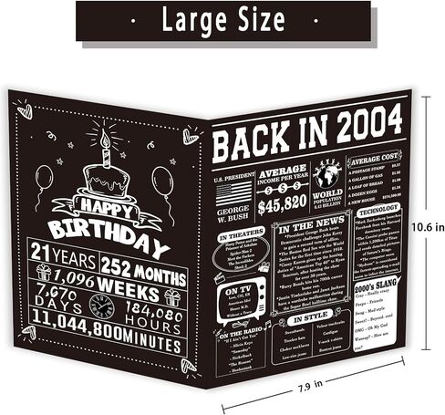 Cool 21st Birthday Decorations for Him Her, Happy 21 Birthday Card for Women Men, Funny 21 Year Old Bday Gifts for Daughter Son in Saudi Arabia
