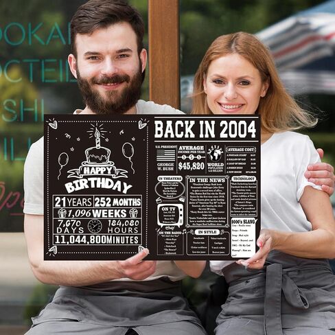 Cool 21st Birthday Decorations for Him Her, Happy 21 Birthday Card for Women Men, Funny 21 Year Old Bday Gifts for Daughter Son in Saudi Arabia