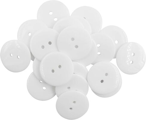 50PCS 2 Holes Resin Transparent Buttons, 1Inch/25mm Clear Round Sewing Flat Back Button for Scrapbook DIY Handmade Decorations in Saudi Arabia