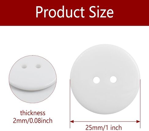 50PCS 2 Holes Resin Transparent Buttons, 1Inch/25mm Clear Round Sewing Flat Back Button for Scrapbook DIY Handmade Decorations in Saudi Arabia