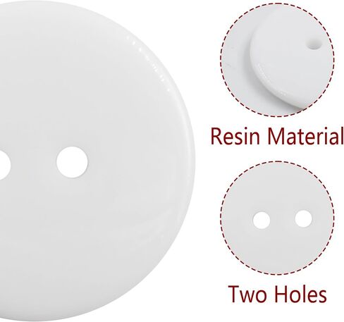 50PCS 2 Holes Resin Transparent Buttons, 1Inch/25mm Clear Round Sewing Flat Back Button for Scrapbook DIY Handmade Decorations in Saudi Arabia