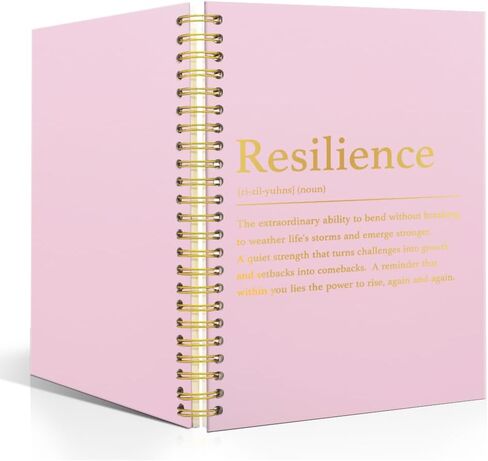 XQLZY Funny Resilience Definition Pink Spiral Notebook - 160 Blank Pages Journal, Motivational Gifts for Coworkers, Thank You Retirement Gifts for Leaders Teachers Bosses Colleagues Mentors Women in Saudi Arabia