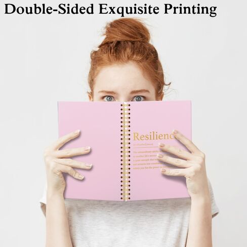 XQLZY Funny Resilience Definition Pink Spiral Notebook - 160 Blank Pages Journal, Motivational Gifts for Coworkers, Thank You Retirement Gifts for Leaders Teachers Bosses Colleagues Mentors Women in Saudi Arabia