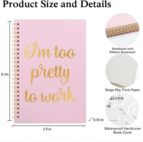 XQLZY Funny Resilience Definition Pink Spiral Notebook - 160 Blank Pages Journal, Motivational Gifts for Coworkers, Thank You Retirement Gifts for Leaders Teachers Bosses Colleagues Mentors Women in Saudi Arabia