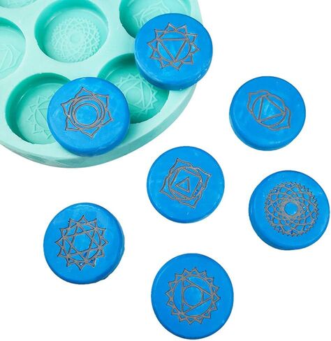appuivbt 7 Chakras Stones Resin Molds,Round Crystal Silicone Epoxy Casting Resin Molds for DIY Crafts Jewelry Making in Saudi Arabia