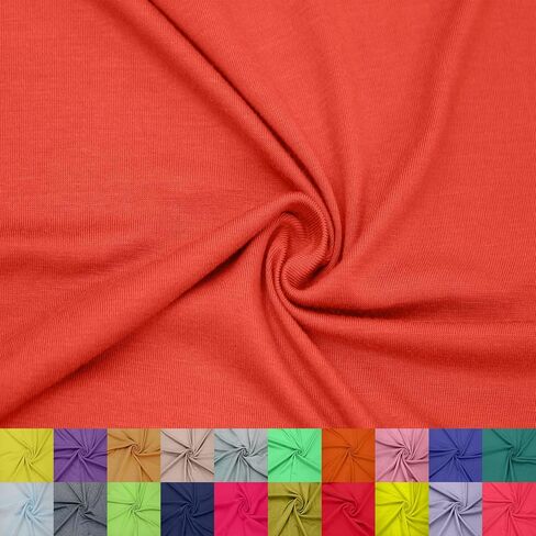 Texco Inc 60 "Rayon Wide Spandex Jersey Knit Fabric بواسطة The Yard-4-Way Stretch ، 200gsm ، الوزن المتوسط ، الرفوف الناعم والتنفس ، الملحقات ، الأمومة والزخارف ، حمراء 1 ياردة in Kuwait