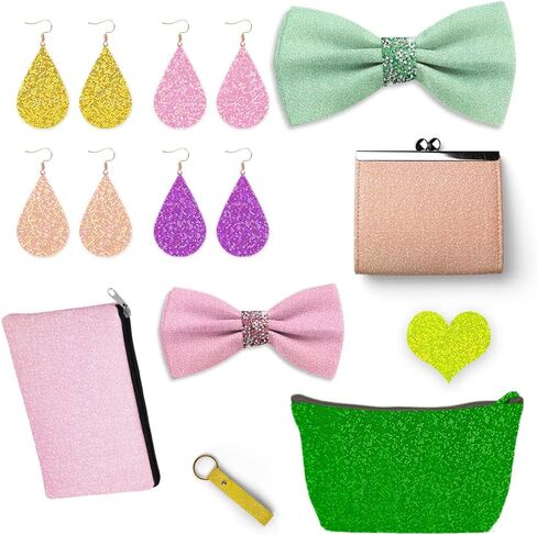 HYANG Holographic Mirror Fine Laser Flash Crystal White PU Faux Leather 1 Roll 12''X53''(30cmX135cm), Faux Leather Very Suitable for Leather Earrings, Bows, Handbag ，Sewing ，Crafts Making, HYANG-488 in Saudi Arabia
