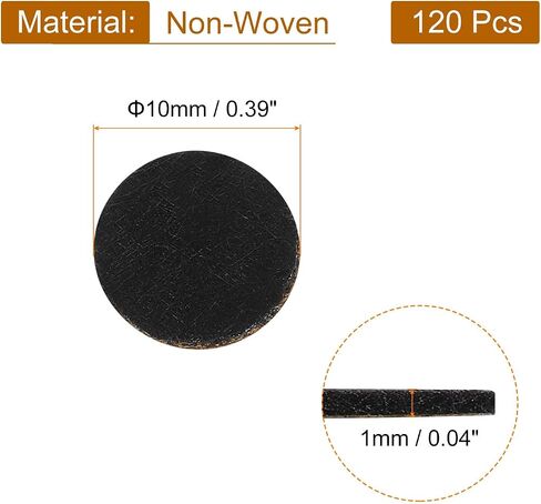 uxcell 120Pcs Round Felt Circles, 10mm (3/8") Black Non-Woven Felt Fabric Sticker Self-Adhesive Felt Pads Pre Cut Felt Pads for Sewing Costume Handcraft Cut Crafts DIY Projects in Kuwait