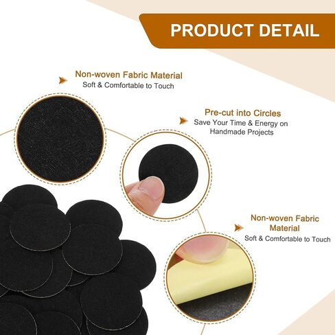 uxcell 120Pcs Round Felt Circles, 10mm (3/8") Black Non-Woven Felt Fabric Sticker Self-Adhesive Felt Pads Pre Cut Felt Pads for Sewing Costume Handcraft Cut Crafts DIY Projects in Kuwait