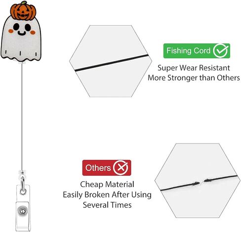 Halloween Ghost with Pumpkin Badge Reel, Nurse Badge Reels, ID Badge Holder, Interchangeable ID Badge Reel, Nurse, Retractable Badge in Saudi Arabia