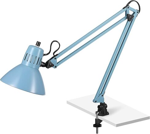 V LIGHT Architectural Swing Arm Desk Lamp, Clamp lamp with LED bulb, Work Light for Any Space, Brushed Nickel Finish 7.5 x 5.5 x 33 in Saudi Arabia