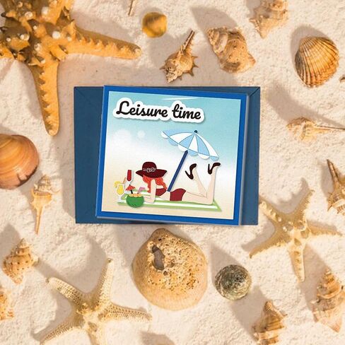 Lady on The Beach Cutting Dies Vacation Ocean Label Dies Cut Metal Die Cuts Embossing Stencils Template Dies for Card Making DIY Scrapbooking Photo Holiday Album Paper Crafts Card in Saudi Arabia