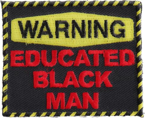 Warning Educated Black Woman Fun Patch - 3x2.5 inch. Embroidered Iron on Patch in Saudi Arabia