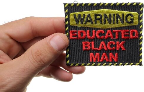 Warning Educated Black Woman Fun Patch - 3x2.5 inch. Embroidered Iron on Patch in Saudi Arabia
