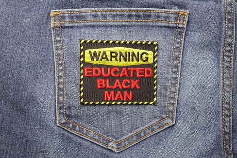 Warning Educated Black Woman Fun Patch - 3x2.5 inch. Embroidered Iron on Patch in Saudi Arabia