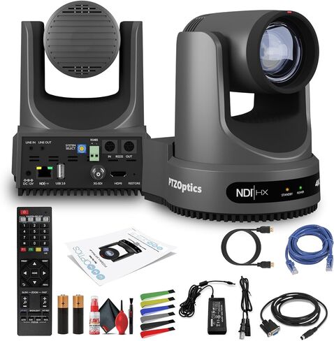 PTZOptics Move 4K SDI/HDMI/USB/IP PTZ Camera with 12x Optical Zoom (Gray) (PT12X-4K-GY-G3) + Lens Cleaning Kit + HDMI Cable + Ethernet Cable + Color Wire Ties in Saudi Arabia