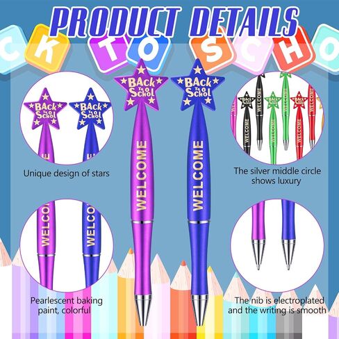 Sherr 72 Pcs Welcome Back to School Ballpoint Pens Back to School Supplies First Day of Pens Gifts Office in Saudi Arabia