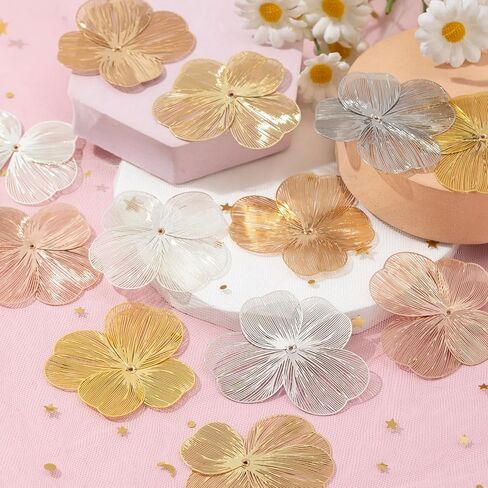 Flower Filigree Charms Hollow Brass Filigree Metal Embellishments for DIY Jewelry Making Earrings Necklaces Hair Jewelries Components in Kuwait