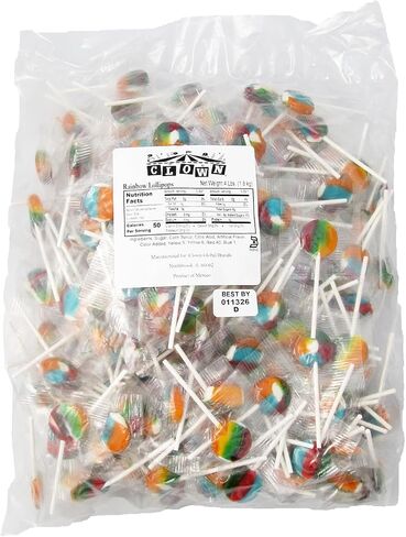 المهرج العالمي العلامات التجارية قوس قزح مصاصة | 293 COUNT BAG | الخالية من الغلوتين | Tutti Frutti Flavor | رائع للحفلات للأطفال in Saudi Arabia