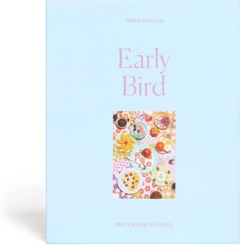 Piecework Early Bird 1000 Piece Puzzle for Adults, Challenging Cereal Jigsaw Puzzle with Original Photography, Soft-Touch Pieces, Jigsaw Collectable and Gift - 19.25 x 26.6 inches in Saudi Arabia