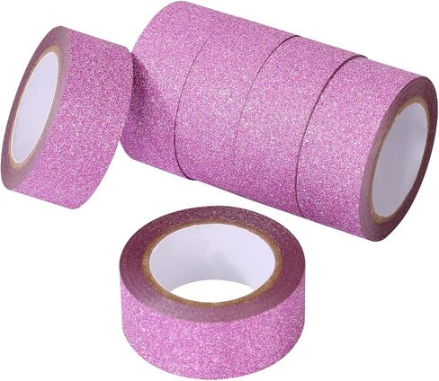 Colored Arts Tape ，9 Rolls DIY Glitter Tape, Colored Sparkle Decorative Tape Perfect for Kids Art Supplies,Crafting, Labeling, DIY Projects, Easy Tear & Removable Adhesive (0.6in*10Ft) in Saudi Arabia