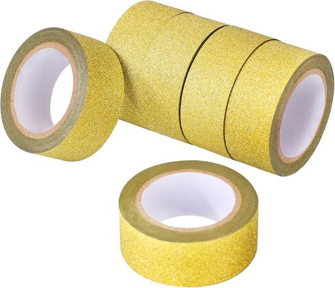 Colored Arts Tape ，9 Rolls DIY Glitter Tape, Colored Sparkle Decorative Tape Perfect for Kids Art Supplies,Crafting, Labeling, DIY Projects, Easy Tear & Removable Adhesive (0.6in*10Ft) in Saudi Arabia
