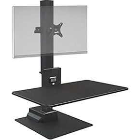 Ergotech Freedom Electronic Desk, Includes Fully Assembled E-Desk, Space for Two 24 inch Computer Screen Monitors, Touch of a Button Height Adjustment, Adjustable Keyboard Tray, Black