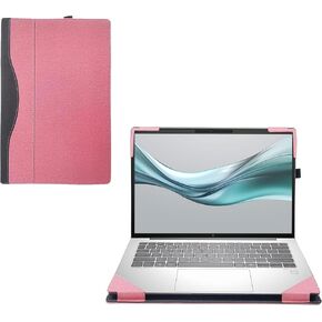 Laptop Cover Case for HP EliteBook 640/645 G11 14inch [not Compatible with Any Other Model] 2-in-1 PU Leather Detachable Notebook Sleeve Computer Bag Protective (Pink)