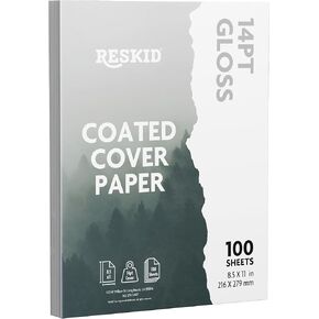 Double-Sided 14pt Gloss Cover Digital C2S Paper – Perfect for Color Laser Printing, Design Proposals, Flyers, Brochures | 8.5 x 11 | 14pt Gloss Cover | Glossy Coated | 100 Sheets