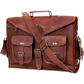 cuero 16 Inch Leather Laptop Messenger Bag Office Briefcase Crossbody Travel Bag For Men And Women College Bag Office Laptop Bag (16 inch)