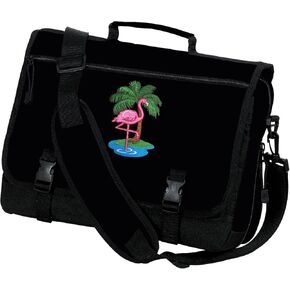Pink Flamingo Laptop Bag Flamingos Computer Bag or Messenger Bag