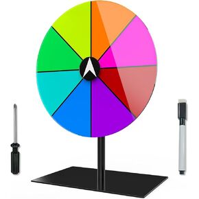 Prize Wheel 8-Inch Dry Erase Spinning Wheel – All-Metal Tabletop Roulette Wheel for Party, Birthday, Wedding, Christmas, New Year, Graduation, and Carnival Games