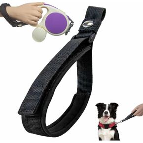 Wrist Strap for Retractable Dog Leash – Adjustable Safety Band with Soft Neoprene Lining and Lockable Hook for Short-Distance Control，Orange Red