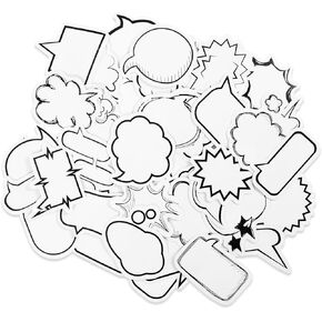 135PCS Dialog Box Paper Stickers Cute Bubble Sticky Labels Assorted Shape Paper Stickers, Adhesive Labels for Scrapbooking, Planners, Calendar DIY Crafts Bottle Journaling Envelope